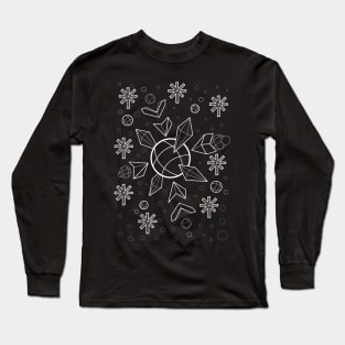 Abstract Geometric Snowflake Long Sleeve T-Shirt